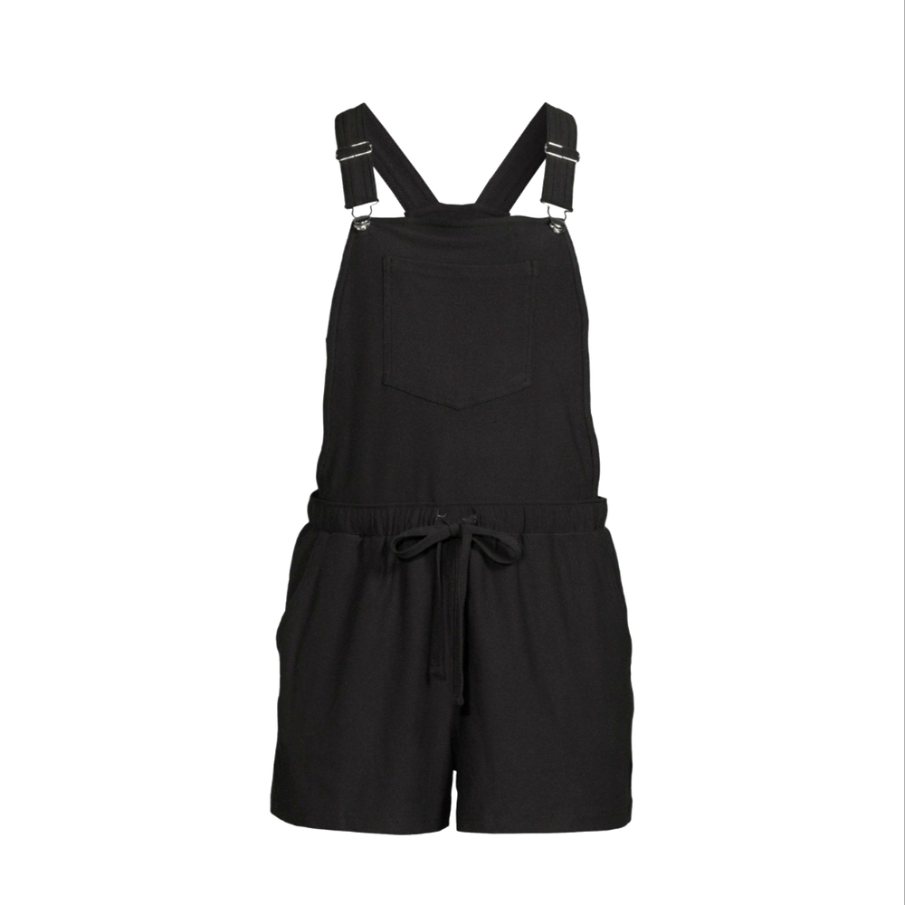 No Boundaries NWT Stretchy Elastic Drawstring Waist Juniors Shortall Black 648